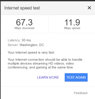 comcast bandwidth speed test inaccurate